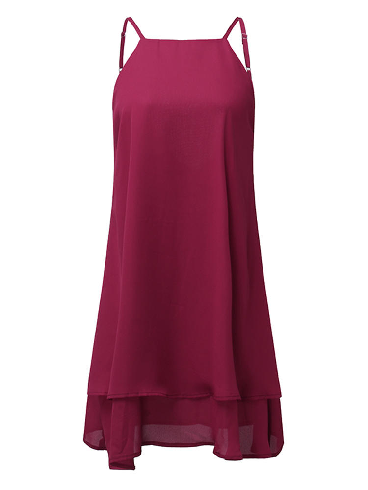 Sexy Women Backless Adjustable Spaghetti Straps Dress