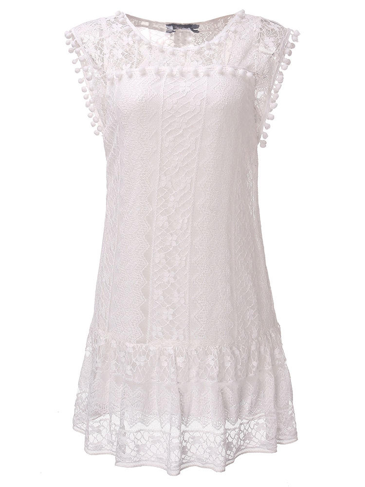 Women Sleeveless Crochet Mini Sexy Dress Lace Patchwork Dresses