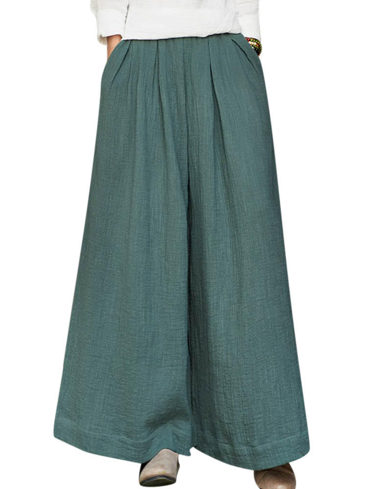 S-5XL Casual Loose High Elastic Waist Wide Leg Pants