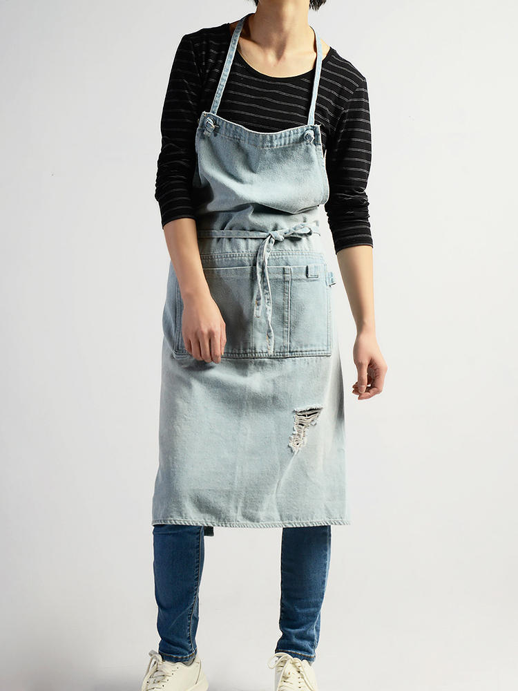 Japanese Sleeveless Denim Loose Vintage Apron Dress