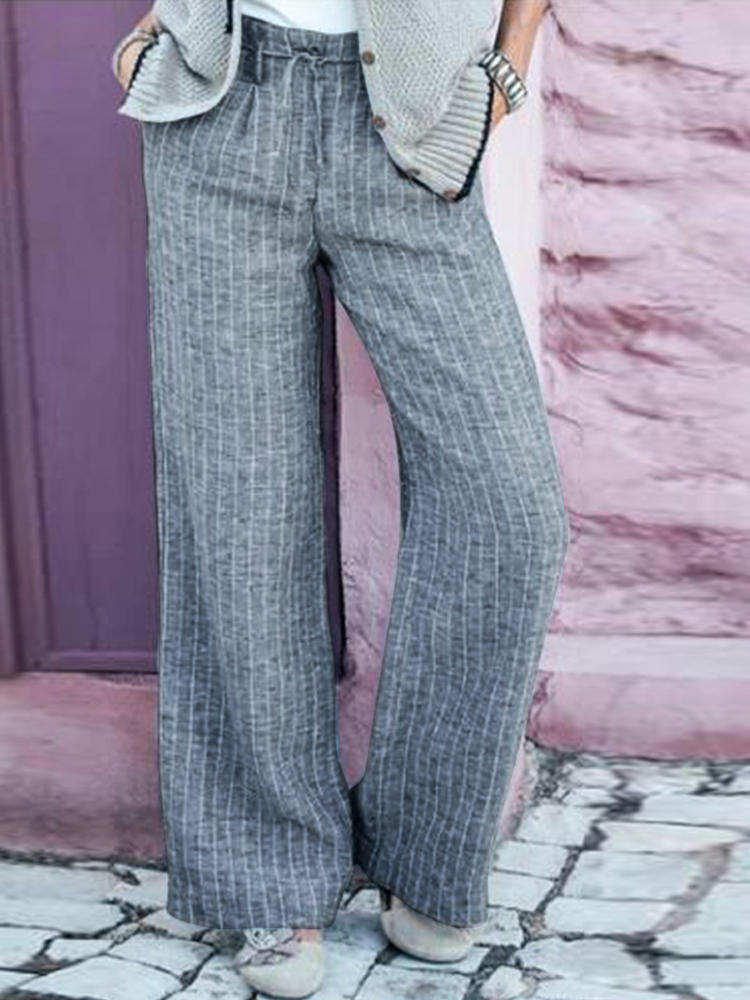 Women Cotton Elastic Waist Harem Pants