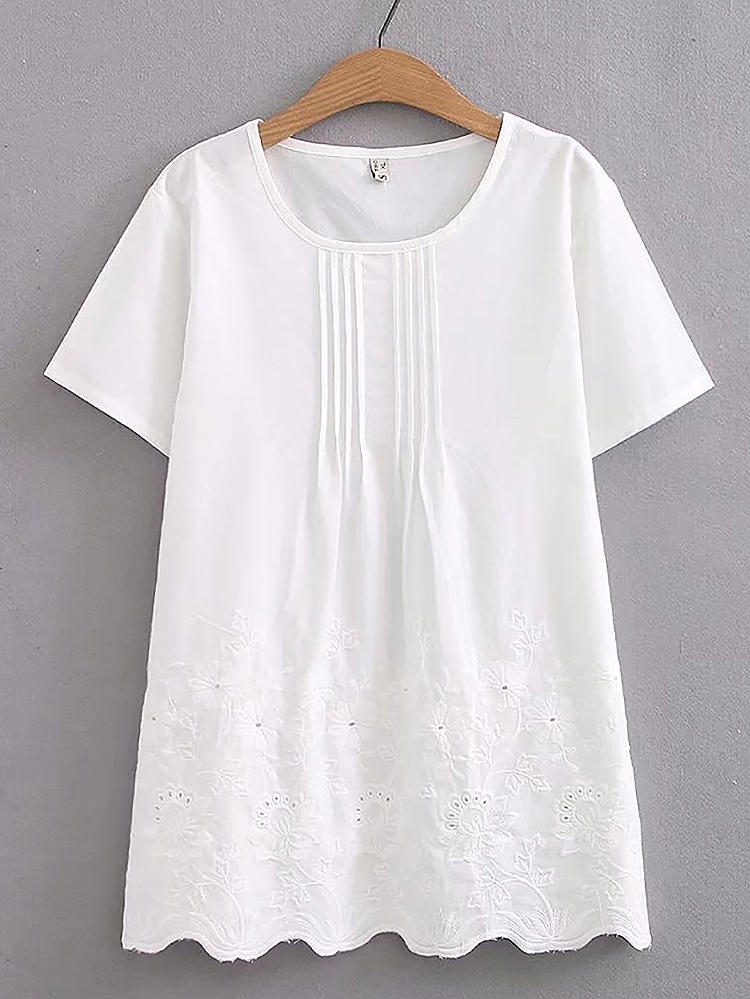 Elegant Embroidery Ruffle Blouse for Women